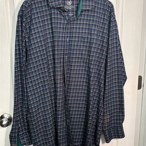 Bugatti Men’s  Plaid Shirt - Blue and Green‎